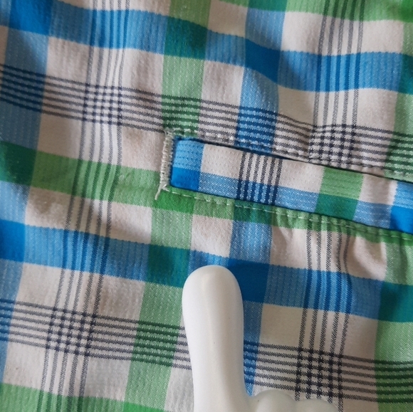 Nike Golf Dri Fit Shorts Multicolored Plaid Blue Green Mens Size 36.    READ - Picture 9 of 15